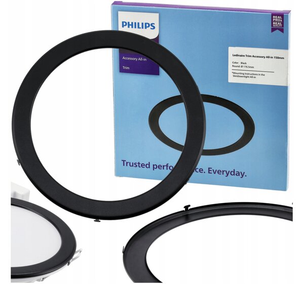 PHILIPS Okrúhly čierny rám 150mm pre panely 176,5mm 12W - dekoratívne