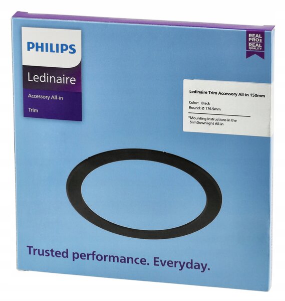 PHILIPS Okrúhly čierny rám 150mm pre panely 176,5mm 12W - dekoratívne