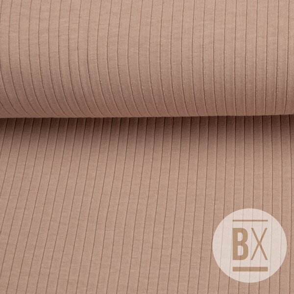 Metráž Úplet Prúžok - Ružová staroružová svetlá
