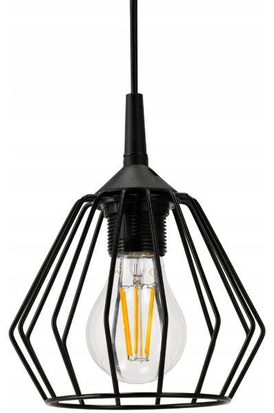 Závesný stropný lumper LED E27 nastaviteľný 0-100 cm hliníkové tienidlo