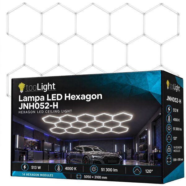 Toolight Toolight, LED stropné svietidlo HEXAGON, JNH052-H, biela, OSW-56244