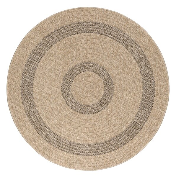 Čierno-béžový okrúhly vonkajší koberec ø 120 cm Comilla – Ayyildiz Carpets