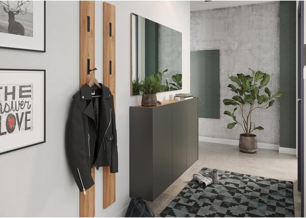 Antracitová závesná skrinka v dekore duba 138x87x25 cm Libbiano – Germania
