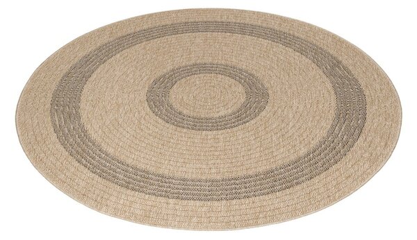 Čierno-béžový okrúhly vonkajší koberec ø 120 cm Comilla – Ayyildiz Carpets