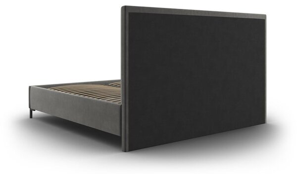 Sivá čalúnená dvojlôžková posteľ s úložným priestorom s roštom 180x200 cm Casey – Mazzini Beds