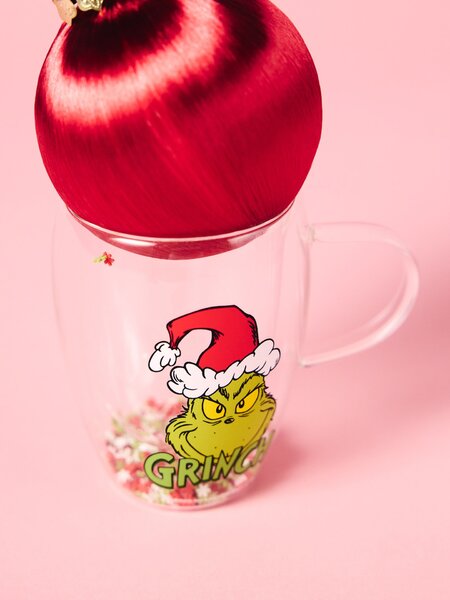 Sinsay - Vianočný hrnček s dvojitým dnom a farebným konfeti Grinch - viacfarebná