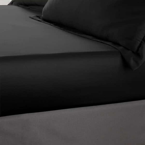 Čierna napínacia saténová plachta 90x190 cm Silky Soft – Catherine Lansfield