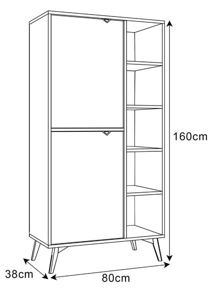 REGÁL / KOMODA FONDY JEDLIČKA SCANDI + EUKALYPTUS 80 cm
