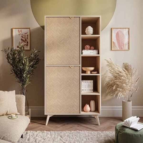REGÁL / KOMODA FONDY JEDLIČKA SCANDI + PIESKOVO BÉŹOVÁ 80 cm