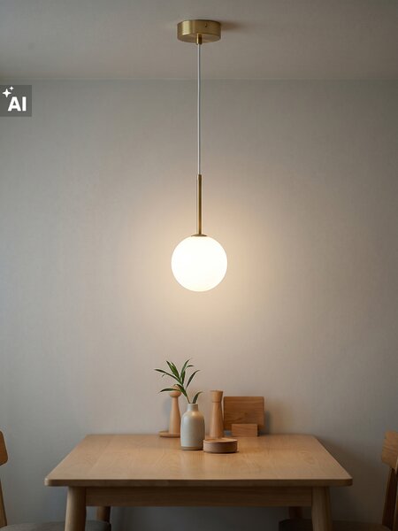 Sinsay - Závesná lampa so zlatými detailmi a okrúhlym tienidlom - zlatá