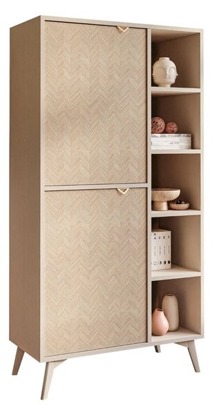 REGÁL / KOMODA FONDY JEDLIČKA SCANDI + PIESKOVO BÉŹOVÁ 80 cm