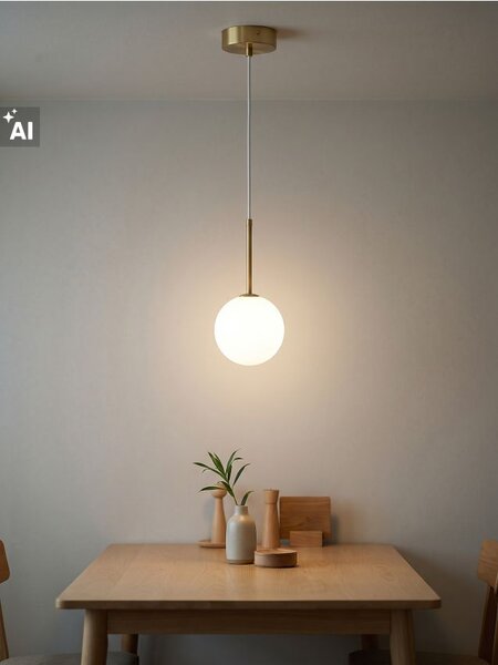 Sinsay - Závesná lampa so zlatými detailmi a okrúhlym tienidlom - zlatá