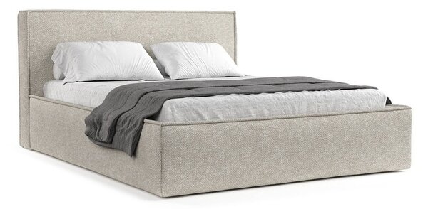 Svetlosivá čalúnená dvojlôžková posteľ s úložným priestorom s roštom 180x200 cm Lounge L – Maison de Rêve
