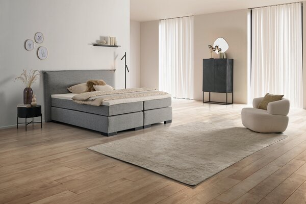 BOXSPRINGOVÁ POSTEĽ, 180/200 cm, antracitová, sivá, béžová, écru MID.YOU - Online Only spálne, Online Only