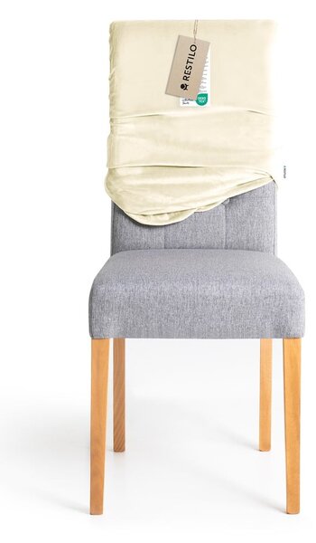 Krémové napínacie poťahy v súprave 4 ks na stoličku 48 cm Sento – Restilo