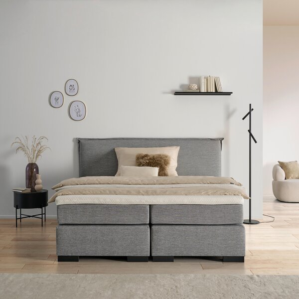 BOXSPRINGOVÁ POSTEĽ, 180/200 cm, antracitová, sivá, béžová, écru MID.YOU - Online Only spálne, Online Only