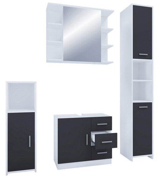 KÚPEĽŇA, čierna, biela, 140 cm MID.YOU - Kúpeľňové skrinky, Online Only