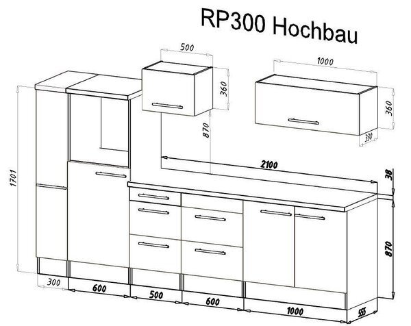 KUCHYNSKÁ LINKA RESPEKTA 300 300 cm Respekta - Online Only kuchyne, Online Only