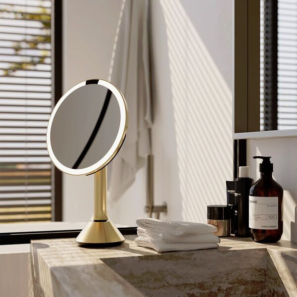 Kozmetické zrkadlo s osvetlením/zväčšovacie (5x) ø 20 cm Sensor – simplehuman