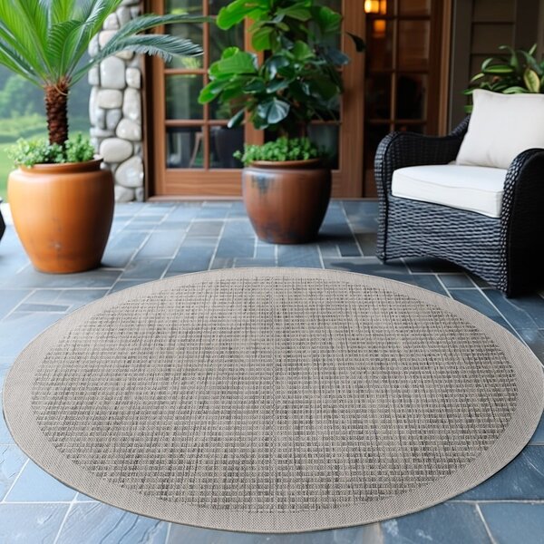 Sivý okrúhly vonkajší koberec ø 120 cm Giza – Ayyildiz Carpets