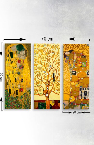 ASIR Súbor obrazov na plátne reprodukcie G. KLIMT 3 ks