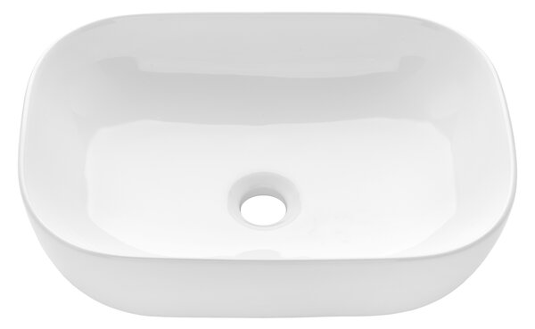 Invena Vitoria, keramické umývadlo na dosku 455x320x135 mm, biela lesklá, INV-CE-48-001-W