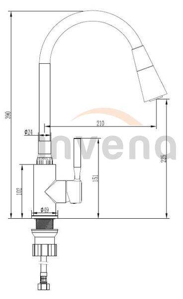 Invena Pogo, vysoká drezová batéria 2-funkčná, šedá, INV-BZ-80-P05-L