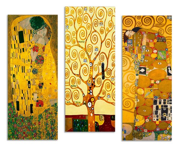 ASIR Súbor obrazov na plátne reprodukcie G. KLIMT 3 ks