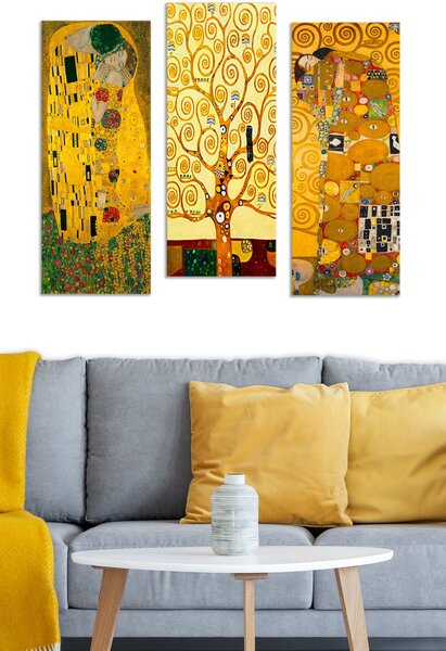 ASIR Súbor obrazov na plátne reprodukcie G. KLIMT 3 ks