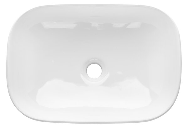 Invena Vitoria, keramické umývadlo na dosku 455x320x135 mm, biela lesklá, INV-CE-48-001-W