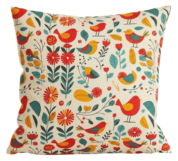 Obliečka na vankúš z mikrovlákna RETRO BIRD 45x45 cm, farebný