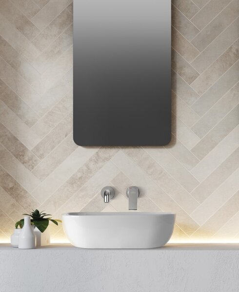 Invena Vitoria, keramické umývadlo na dosku 455x320x135 mm, biela lesklá, INV-CE-48-001-W