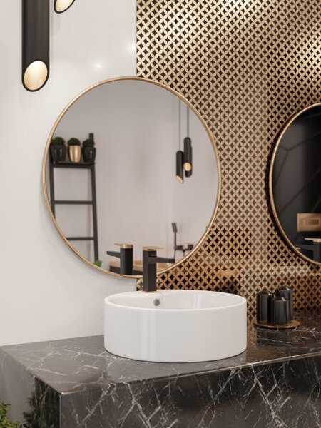 Invena Granada, okrúhle umývadlo na dosku 410x410x145 mm, biela, INV-CE-44-001-W