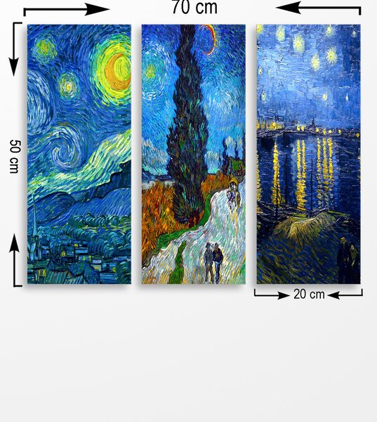 ASIR Súbor obrazov reprodukcií V. V. GOGH 20 cm MDF