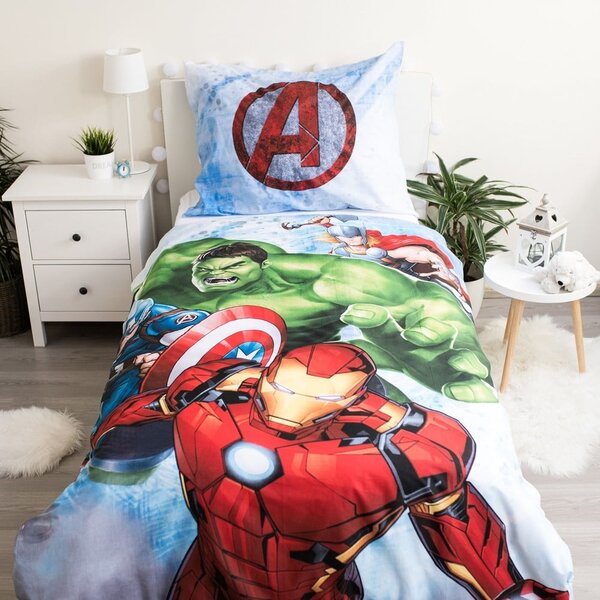 Detské bavlnené obliečky Jerry Fabrics Avengers Heroes, 140 x 200 cm