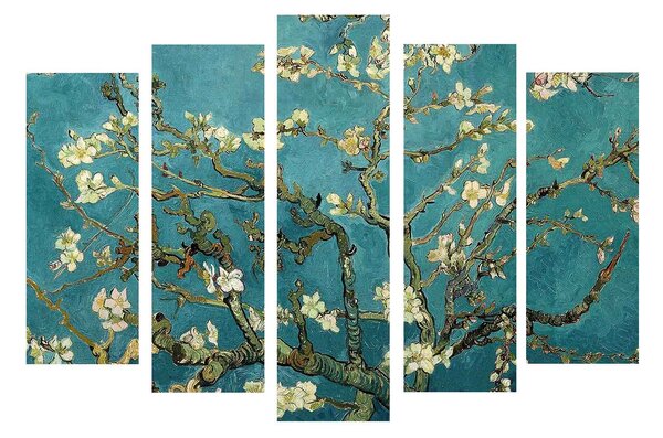ASIR Súbor obrazov na plátne reprodukcia ALMOND BLOSSOM V. V. GOGH 105 cm