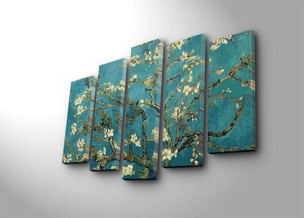 ASIR Súbor obrazov na plátne reprodukcia ALMOND BLOSSOM V. V. GOGH 105 cm