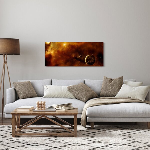 Obraz - Planéty s hmlovinou (120x50 cm)
