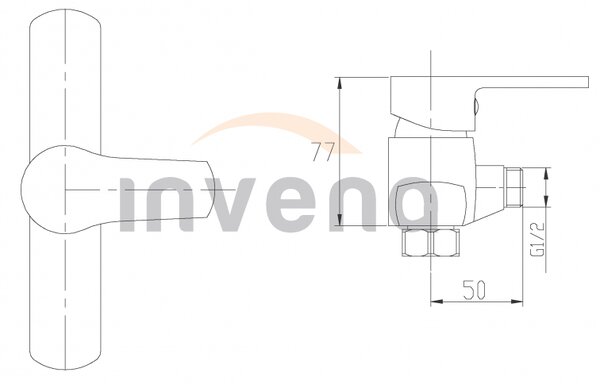 Invena Verso, nástenná sprchová batéria 150mm, chrómová, INV-BN-82-001-C