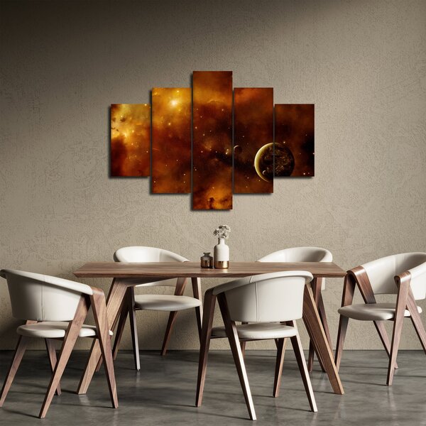 Obraz - Planéty s hmlovinou (150x105 cm)