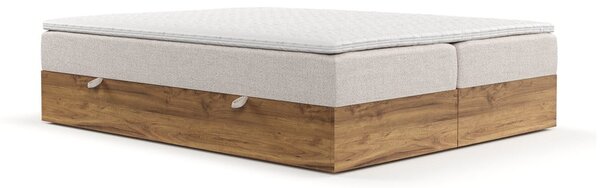 Boxspring posteľ s úložným priestorom v béžovo-prírodnej farbe 160x200 cm Faro – Maison de Rêve