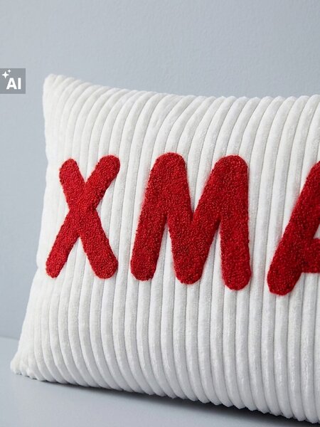 Sinsay - Vianočný dekoračný vankúš s výšivkou XMAS - viacfarebná