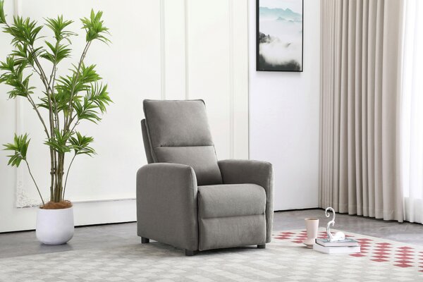 TV KRESLO, drevo, kov, plast, textil, svetlosivá Carryhome - Kreslá