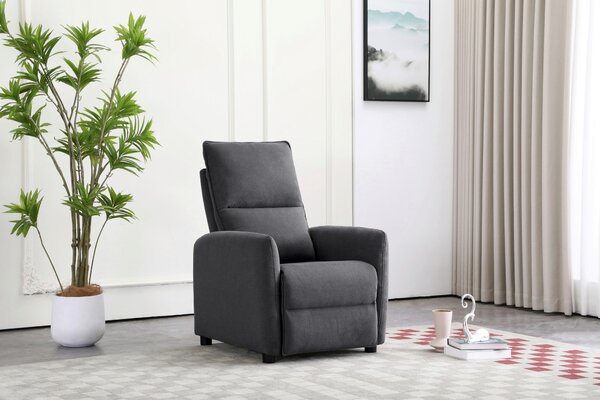 TV KRESLO, drevo, kov, plast, textil, tmavosivá Carryhome - Kreslá