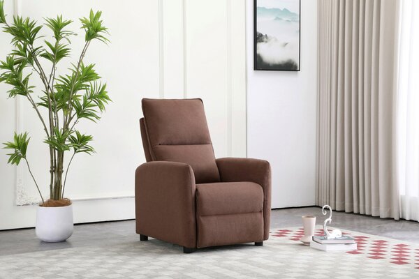 TV KRESLO, drevo, kov, plast, textil, hnedá Carryhome - Kreslá