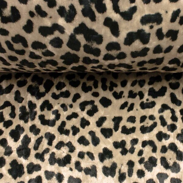 Metráž Zamat Velvet digital - Leopard béžová