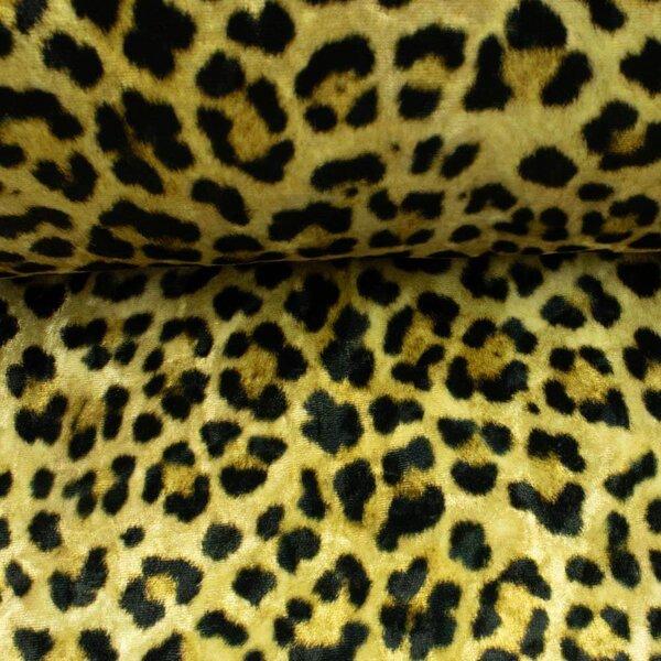 Metráž Zamat Velvet digital - Leopard žltá