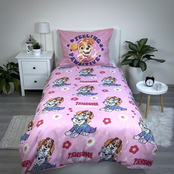 Detské obliečky z mikrovlákna PAW PATROL Pawsome friendships ružové Rozmer obliečky: 70 x 90 cm | 140 x 200 cm