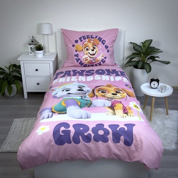 Detské obliečky z mikrovlákna PAW PATROL Pawsome friendships ružové Rozmer obliečky: 70 x 90 cm | 140 x 200 cm
