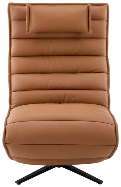 RELAXAČNÉ KRESLO, kov, textil, koža, čierna, koňaková Stylife - Kreslá